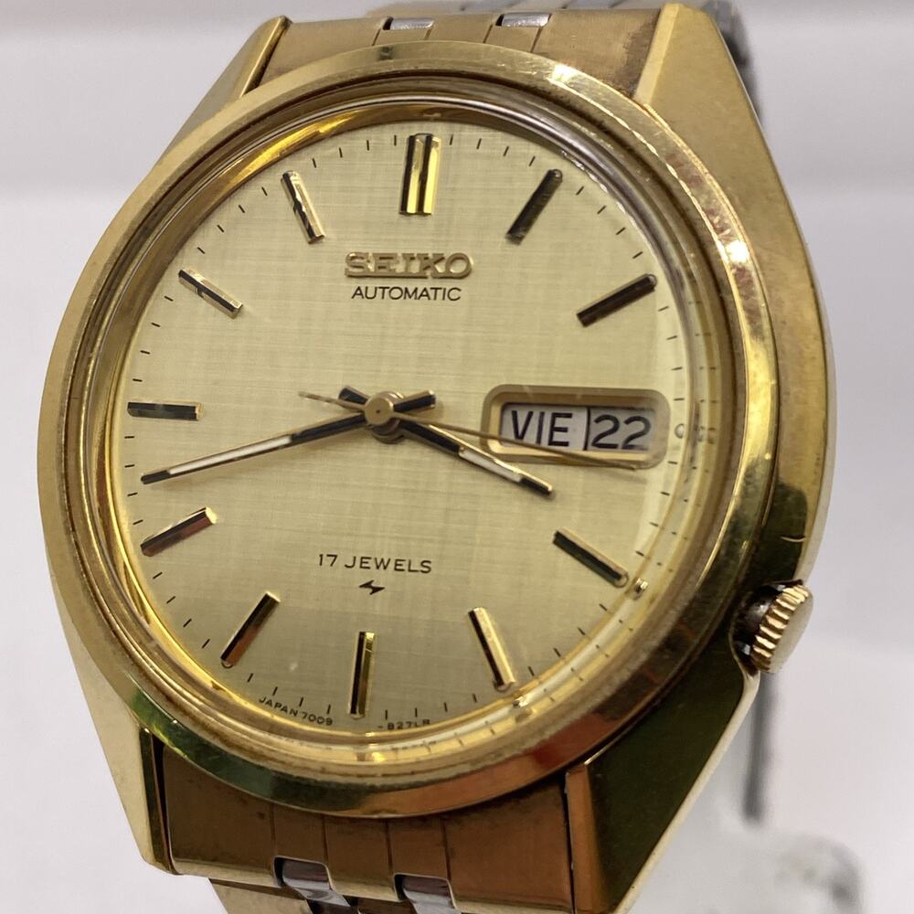 Vintage Seiko Mens Automatic Gold Tone Watch Works Running